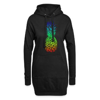 Regenbogen Ananas Hawaii Sommer Design für - Hoodie-Kleid - Schwarz - Vorne