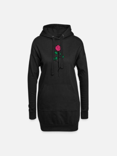 Rose - Hoodie-Kleid - Schwarz