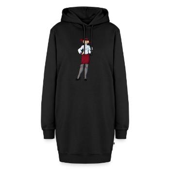 Eleanor - Hoodie-Kleid - Schwarz - Vorne - AI Model Female 172 light (172cm)