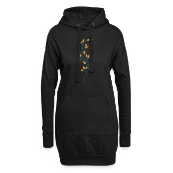 Flower Blume Pflanze - Hoodie-Kleid - Schwarz - Vorne