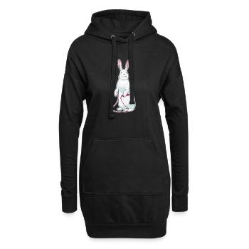 Hase Seilspringen Springseil Fitness - Hoodie-Kleid - Schwarz - Vorne