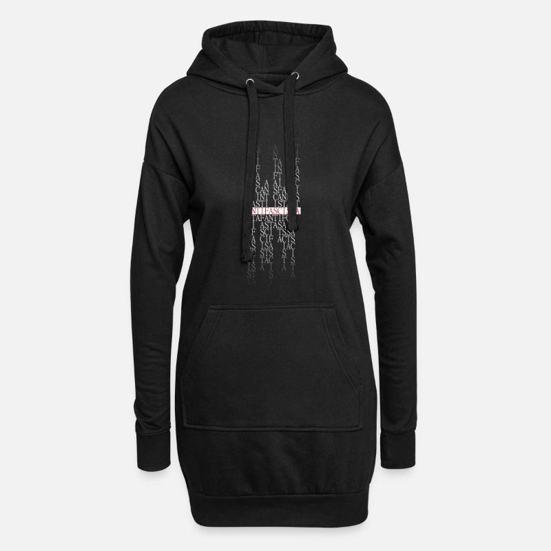Antifascista Typo Collage rot/gradient - Hoodie-Kleid - Schwarz
