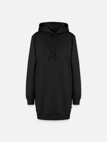 Galgo Liebe - Hoodie-Kleid - Schwarz