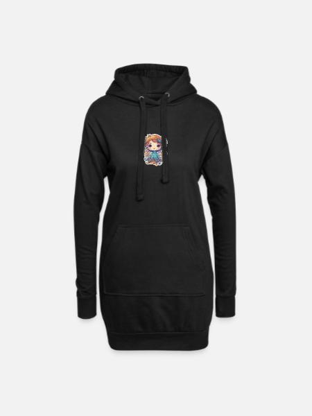 erforschermädchen - Hoodie-Kleid - Schwarz