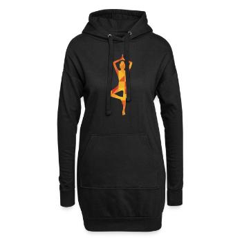 Yoga - Hoodie-Kleid - Schwarz - Vorne