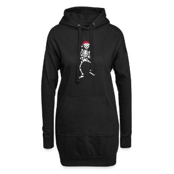 Skibidi challenge meme Skelett Weihnachten Tanz - Hoodie-Kleid - Schwarz - Vorne