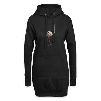 oiseau - Sweat-shirt à capuche long Femme - noir - Devant