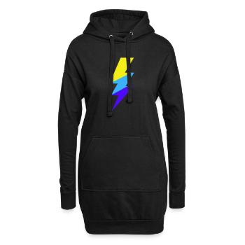 Faisceau néon tricolore - Sweat-shirt à capuche long Femme - noir - Devant