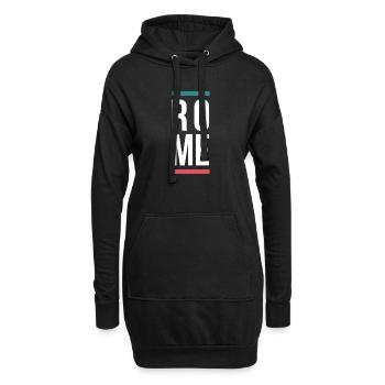 Rome City Bold Typography-Design - Hoodie-Kleid - Schwarz - Vorne