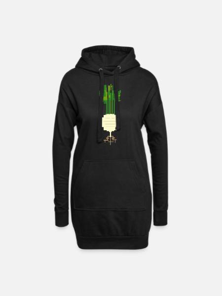 Kohlrabi - Hoodie-Kleid - Schwarz