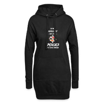 Sternzeichen Fische - Hoodie-Kleid - Schwarz - Vorne