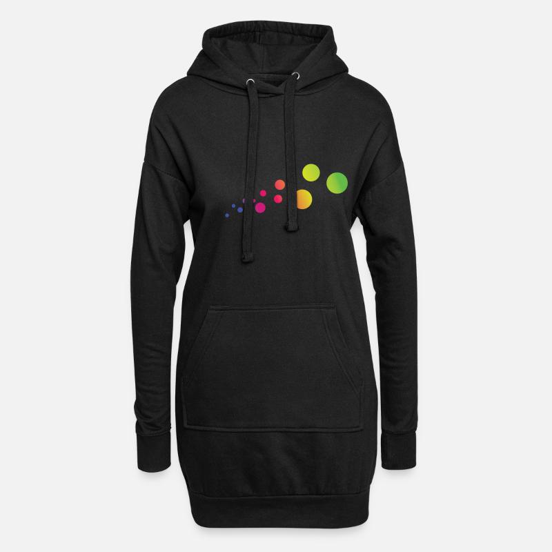 rainbow bubbel - Hoodie-Kleid - Schwarz