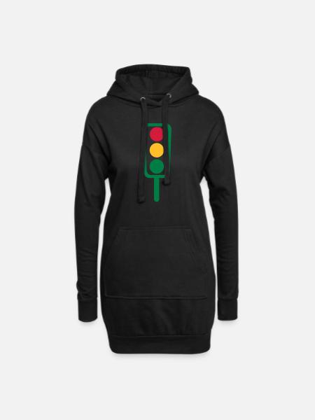 Ampel - Hoodie-Kleid - Schwarz