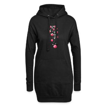 Smileys, launisch , Gesichter, Köpfe,Stimmungen - Hoodie-Kleid - Schwarz - Vorne