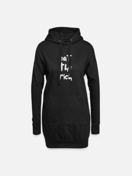 eat the rich - Hoodie-Kleid - Schwarz