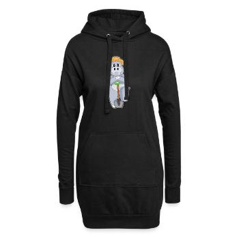 Ferme de pellets d’éleveur d’hippopotames - Sweat-shirt à capuche long Femme - noir - Devant