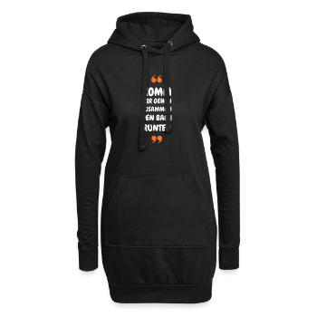 Komm wir gehen zusammen den Bach runter - Hoodie-Kleid - Schwarz - Vorne