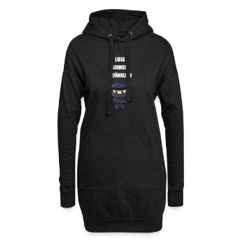 Leise Schnell Gefährlich Ninja - Hoodie-Kleid - Schwarz - Vorne