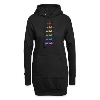 Pride 6 Farben - Hoodie-Kleid - Schwarz - Vorne