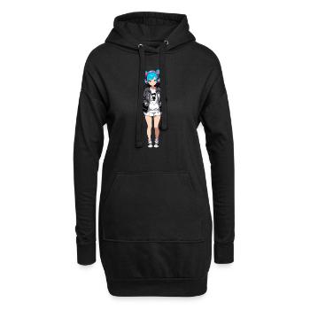 Street Art Fille 23238 - Sweat-shirt à capuche long Femme - noir - Devant