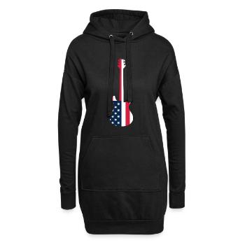 GUITARE AVEC AMERICAN FLAG GUITARS - Sweat-shirt à capuche long Femme - noir - Devant