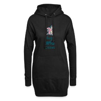 Hugs and kisses family animal lovers - Hoodie-Kleid - Schwarz - Vorne