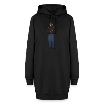 Oliver - Hoodie-Kleid - Schwarz - Vorne - AI Model Female 172 light (172cm)