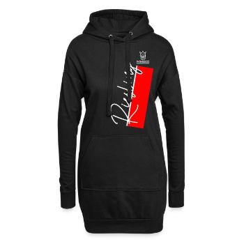 Winegod Spruch Riesling - Hoodie-Kleid - Schwarz - Vorne