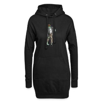 Zombie Halloween Kaffee - Hoodie-Kleid - Schwarz - Vorne