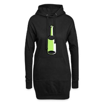Flacon vide - Sweat-shirt à capuche long Femme - noir - Devant