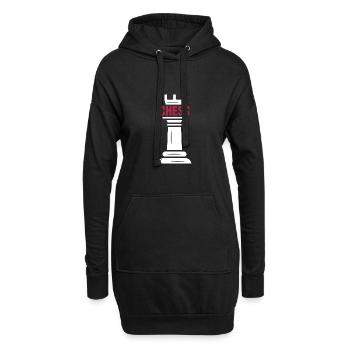 Schachmatt Schach Schachspieler "checkmate" - Hoodie-Kleid - Schwarz - Vorne