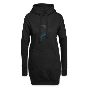 Source - Sweat-shirt à capuche long Femme - noir - Devant
