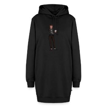 Manuela Haarig, Empathin und Vertrauenslehrerin - Hoodie-Kleid - Schwarz - Vorne - AI Model Female 172 light (172cm)