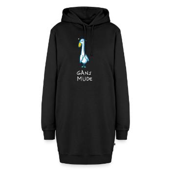 Gans müde - Hoodie-Kleid - Schwarz - Vorne - AI Model Female 172 light (172cm)