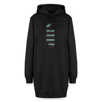 Tausendfüßler auf dem Fahrrad - Hoodie-Kleid - Schwarz - Vorne - AI Model Female 172 light (172cm)