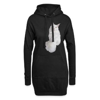 Maine coon weiß - Hoodie-Kleid - Schwarz - Vorne