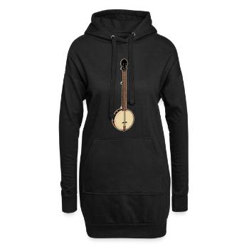 Banjo Bluegrass - Hoodie-Kleid - Schwarz - Vorne