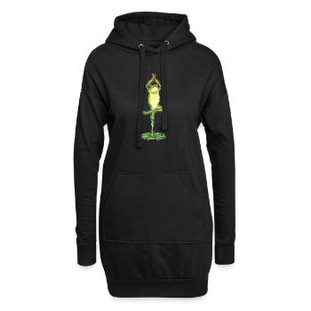 Frosch Yoga Fitness Gymnastik - Hoodie-Kleid - Schwarz - Vorne