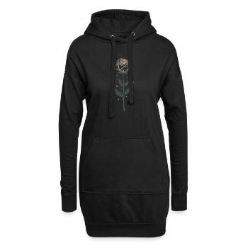 Illustration de rose élégante - Sweat-shirt à capuche long Femme - noir - Devant