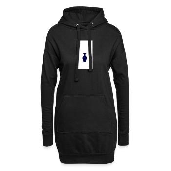 Silhouette de vase bleu minuit - Sweat-shirt à capuche long Femme - noir - Devant