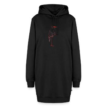stork15 - Hoodie-Kleid - Schwarz - Vorne - AI Model Female 172 light (172cm)
