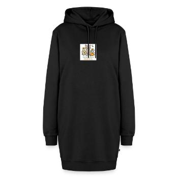 Splendeur florale adaptée aux chats - Sweat-shirt à capuche long Femme - noir - Devant
