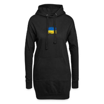 Palette de drapeaux ukrainiens brossés - Sweat-shirt à capuche long Femme - noir - Devant