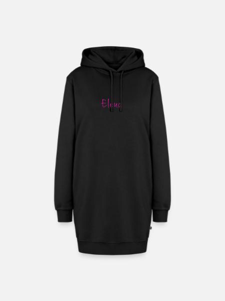 Elena Handlettering in Neon Pink - Hoodie-Kleid - Schwarz