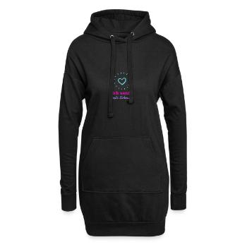 Ich werde große Schwester von einem Bruder - Hoodie-Kleid - Schwarz - Vorne