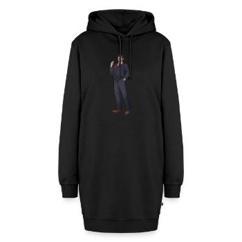 Richard - Hoodie-Kleid - Schwarz - Vorne - AI Model Female 172 light (172cm)