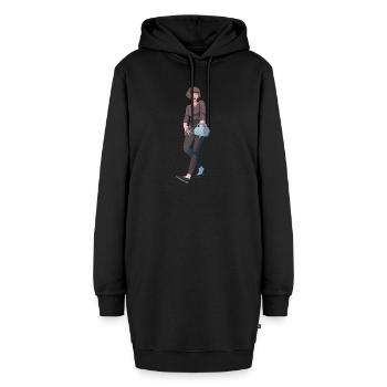 Anna - Hoodie-Kleid - Schwarz - Vorne - AI Model Female 172 light (172cm)