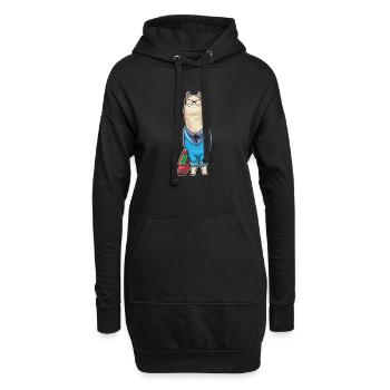 Alpaka Sekretärin Ordner Büro - Hoodie-Kleid - Schwarz - Vorne