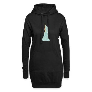 Schwanger - Hoodie-Kleid - Schwarz - Vorne