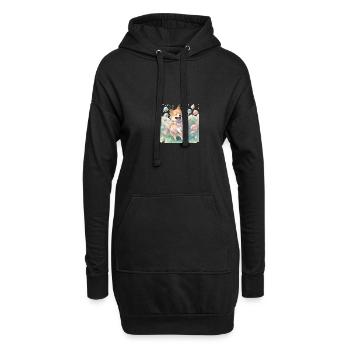 Chien japonais Shiba Inu, aquarelle colorée, - Sweat-shirt à capuche long Femme - noir - Devant